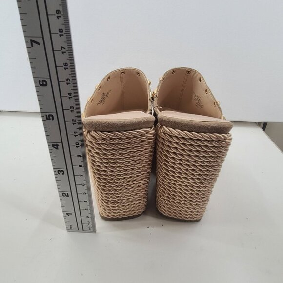 MARC FISHER “Zyme” Square Toe Studded Espadrille Wedges  Size 11M - Picture 4 of 11